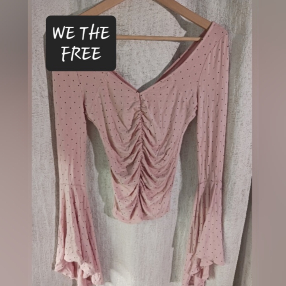 WE THE FREE PEOPLE Blouse Top Womens XS trumpet sleeve